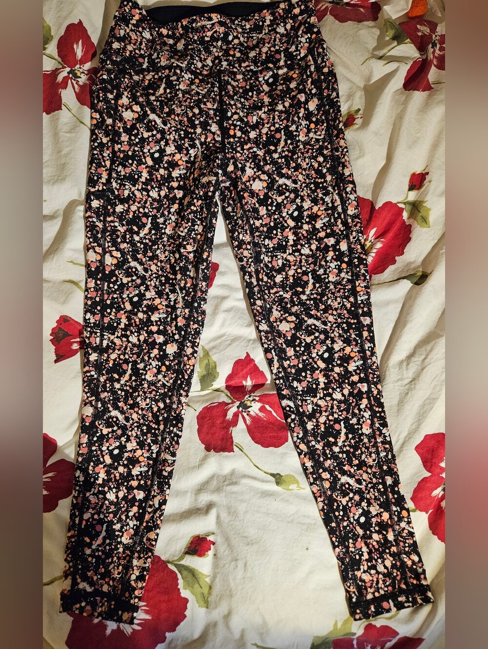 Women's DKNY  Black Polka Dot Print Active Leggings